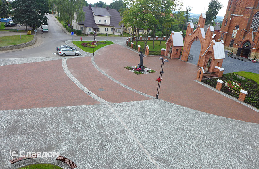 Площадь в г.Кайшядорис с применением брусчатки Penter Baltic Klinker Pavers Nuance