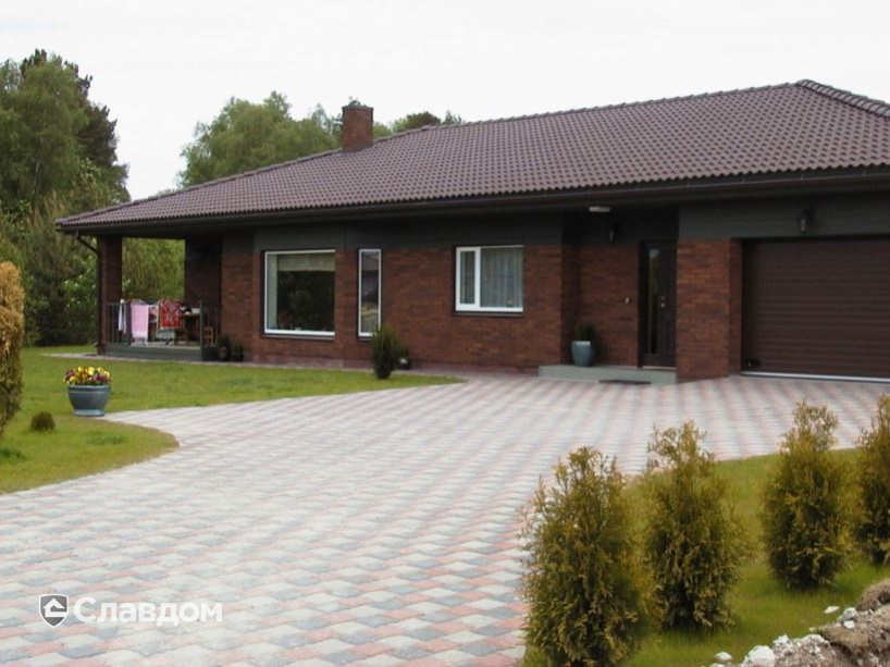 Частный дом с облицовкой кирпичом Terca Terra шероховатый