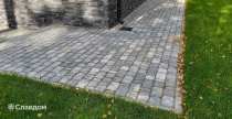 Дорожки частного дома с мощением брусчаткой Выбор Старый город Кварцит