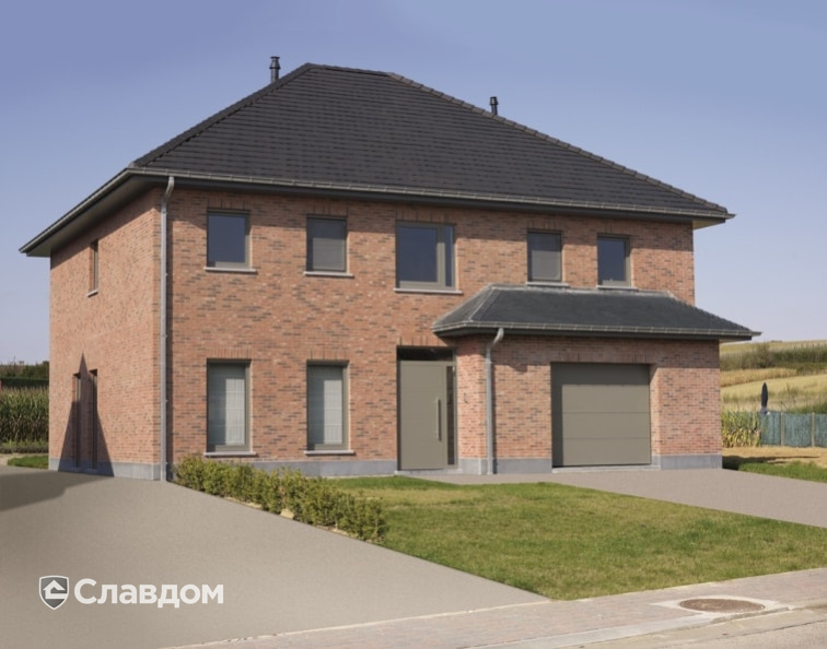 Двухэтажный коттедж с облицовкой кирпичом Terca Pastorale