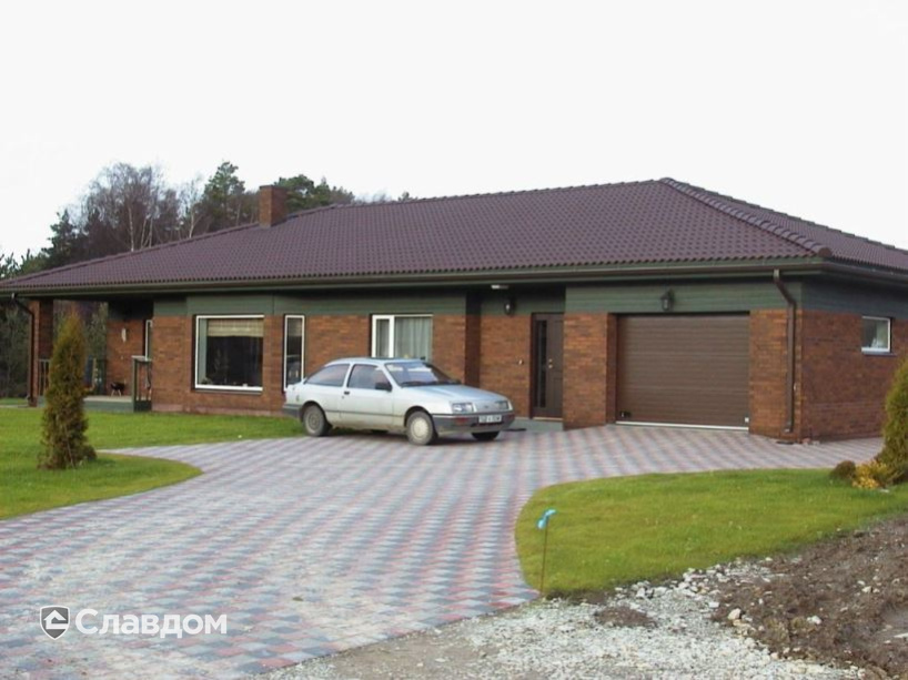 Частный дом с облицовкой кирпичом Terca Terra шероховатый