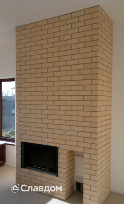 Интерьер с облицовкой фасадной плиткой Stroeher Zeitlos 351 kalkbrand