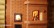 Камин с облицовкой кирпичом Lode JANKA