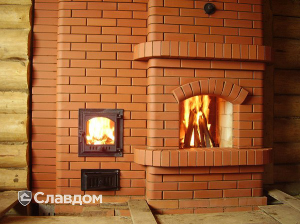 Камин с облицовкой кирпичом Lode JANKA