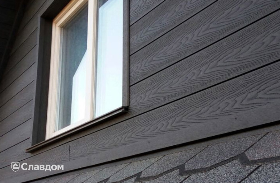 Частный дом с облицовкой фасадными панелями из ДПК CM Cladding Vintage Wenge