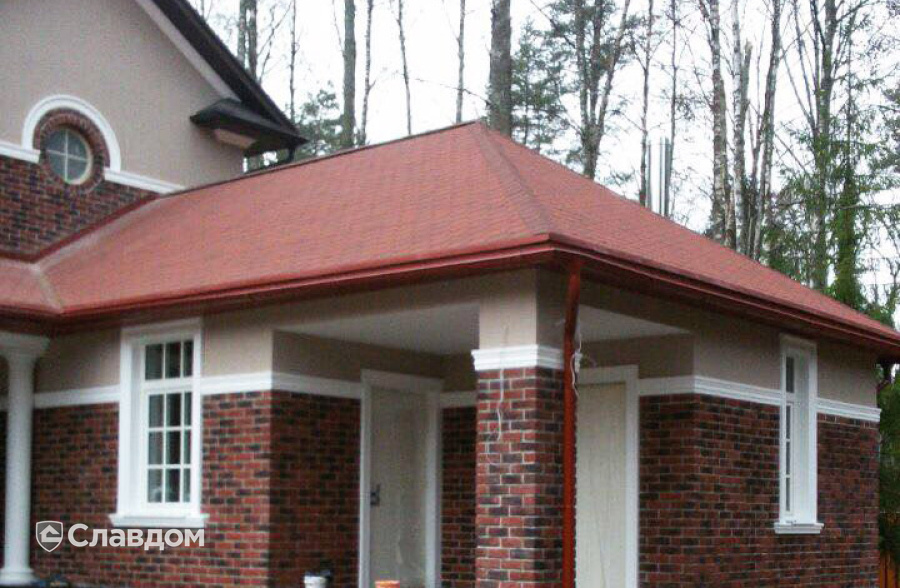 Дом с облицовкой искусственным камнем REDSTONE Dover Brick DB-63, Тулон 82
