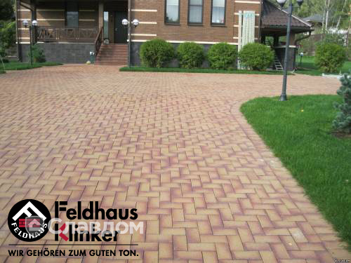 Загородный дом с брусчаткой Feldhaus Klinker P249 areno ferrum