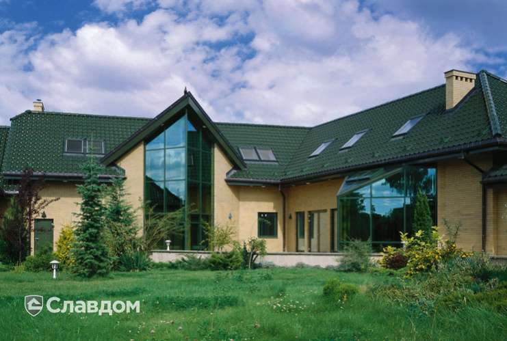 Коттедж с использованием облицовочного кирпича LHL SAHARA 01-01-01-0105-1