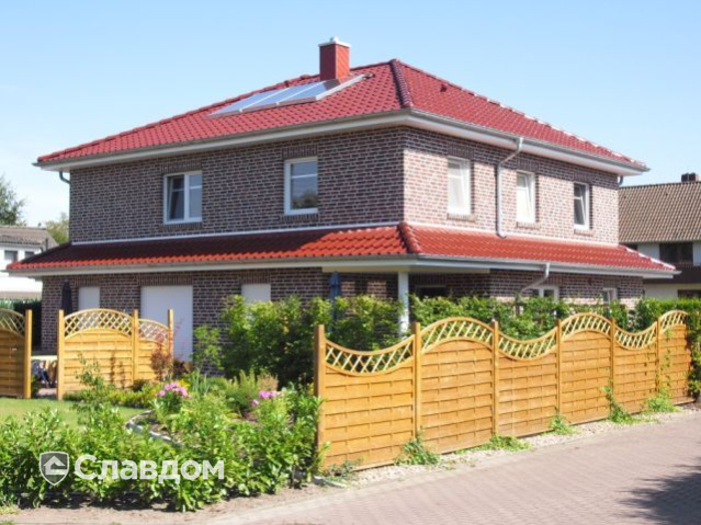 Двухэтажный коттедж с облицовокой кирпичом Terca Milano