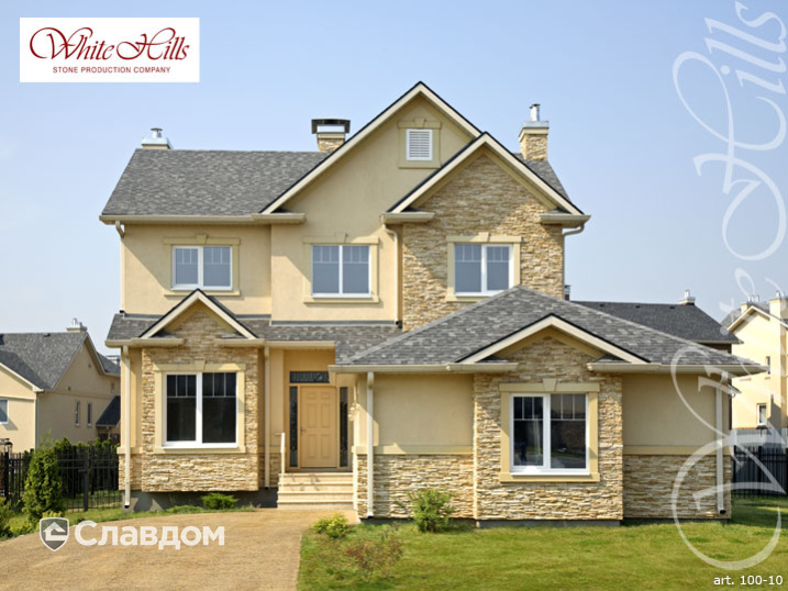 Загородный дом с использованием облицовочного камня White Hills Кросс Фелл 100-10