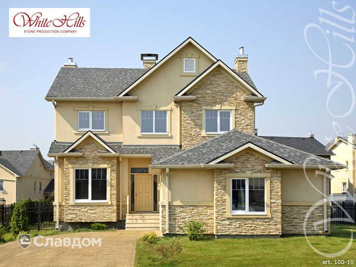 Загородный дом с использованием облицовочного камня White Hills Кросс Фелл 100-10