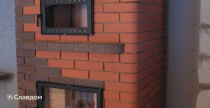 Печь с применением облицовочного кирпича Lode BRUNIS+BRUNIS F15+JANKA F15 +JANKА