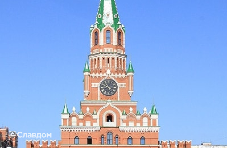 Башня "Дружбы народов" в г.Йошкар-Ола с облицовкой полнотелым кирпичом КС-Керамик 1НФ Красный гладкий