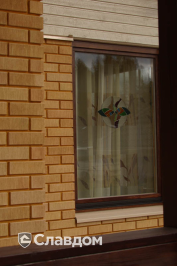 Одноэтажный жилой дом с облицовкой кирпичом Terca Safari шероховатый