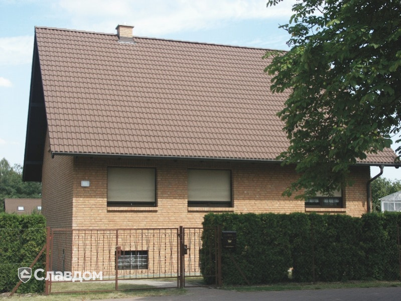 Двухэтажный коттедж с облицовкой кирпичом Terca Orchidee Rose