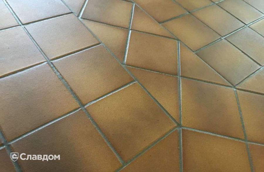 Интерьер с применением плитки Gres Aragon Quarry Flame Brown