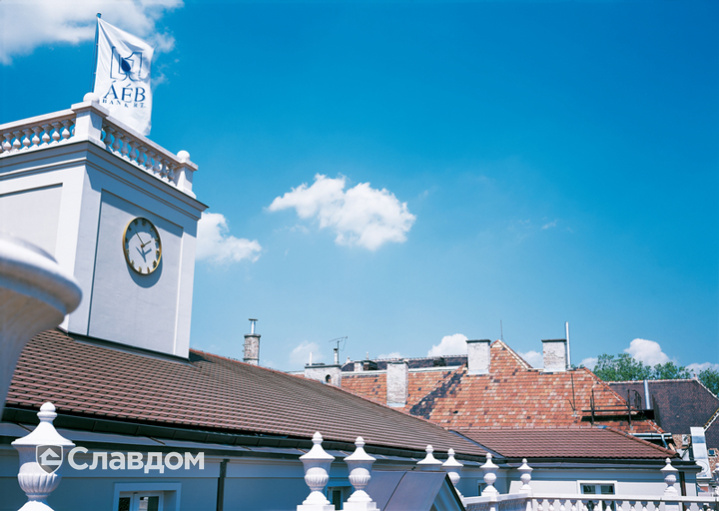 Жилой дом с черепицей Creaton Biber Klassik Braun Engobiert. Многоскатная кровля.