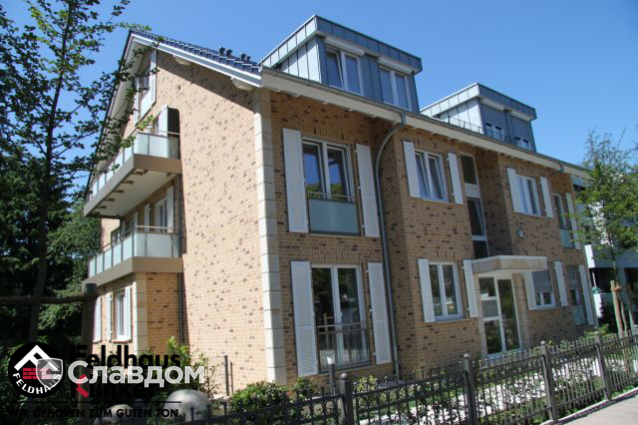 Жилой дом с облицовкой кирпичом Feldhaus Klinker K688 sintra sabioso