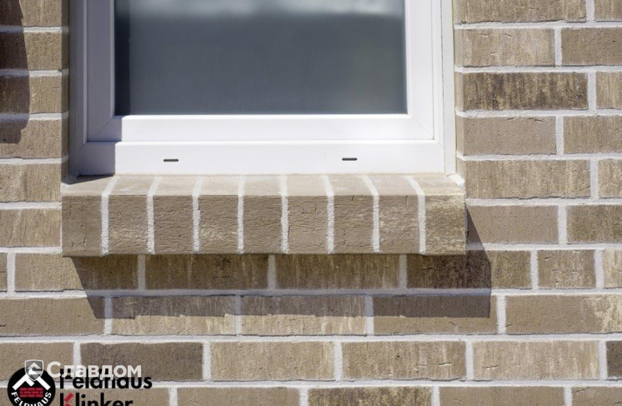 Частный дом с облицовкой кирпичом Feldhaus Klinker 764 vascu argo rotado