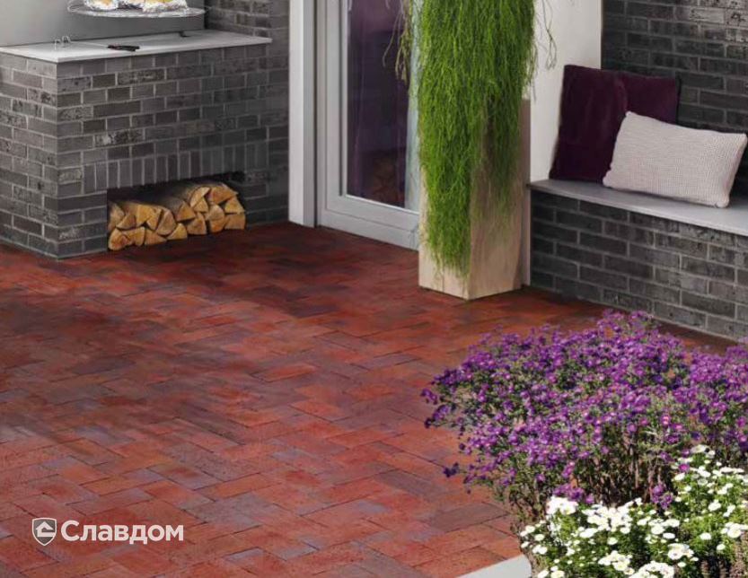 Территория частного дома с применением брусчатки Penter Alt-Bockhorn