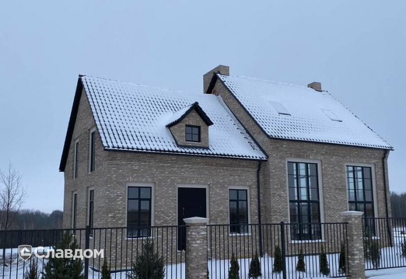 Загородный дом с облицовкой кирпичом Богандинский КЗ Стелс white