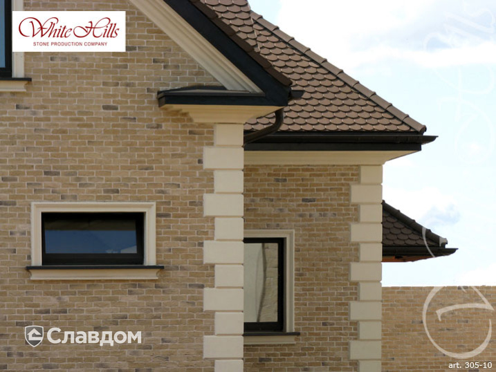 Частный дом с применением облицовочного камня White Hills Бремен Брик 305-10