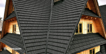Коттедж с использованием композитной черепицы AeroDek (Decra) Stratos цвет антрацит