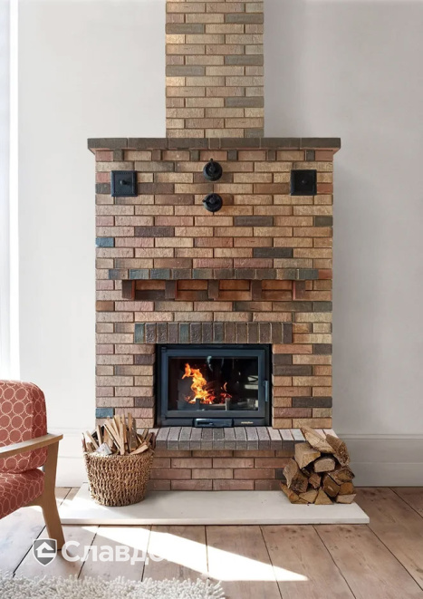 Камин с облицовкой кирпичом Konigstein Марксбург Кварц