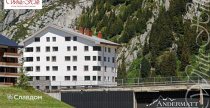 Отель Andermatt Swiss Alps в Швейцарии с применением облицовочного камня White Hills Кросс Фелл 100-80