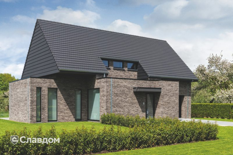 Частный дом в Западной Фландрии с облицовкой кирпичом Terca Iluzo Grijs-zwart