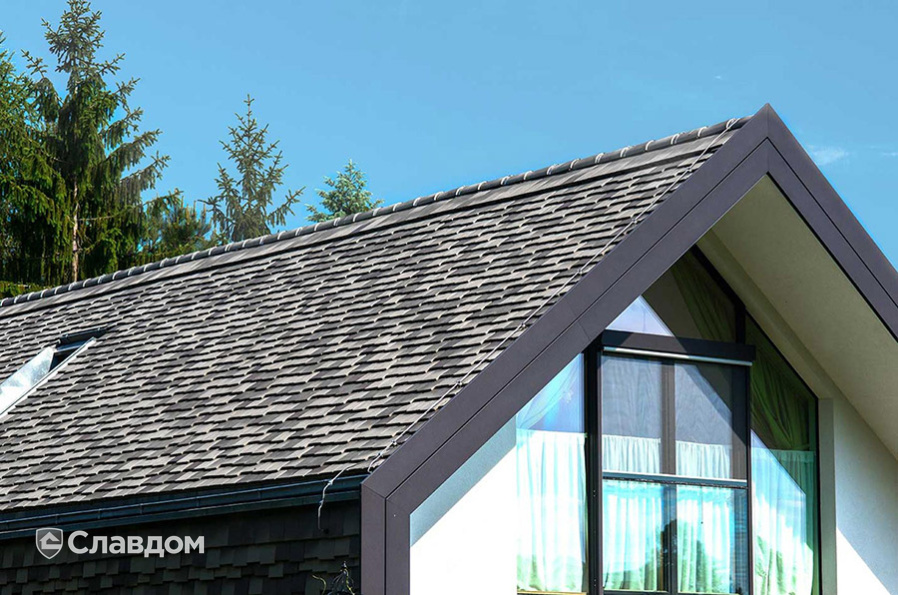 Коттедж с черепицей TONDACH Vintage white-grey antique engobe