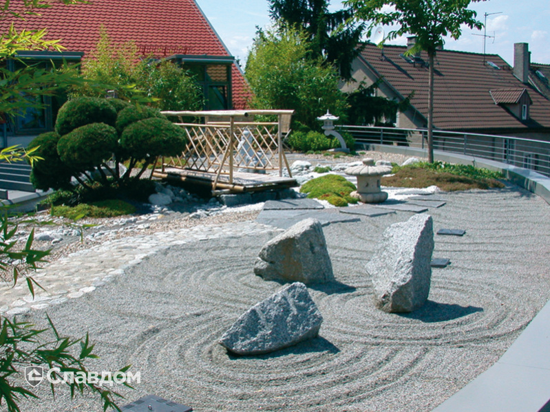 Японский сад на крыше банка в Хеппенхайме