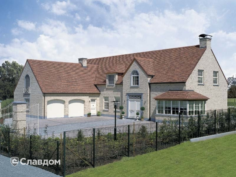 Частный дом с применением керамической черепицы Koramic Pontigny Plain Tile Natural Red, Cream Flamed, Red Flamed, Brown Flamed, Mellow Red