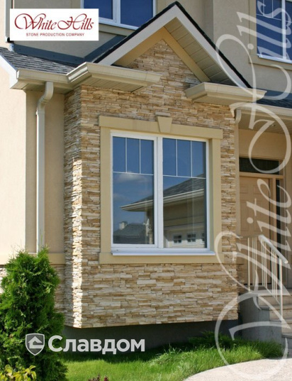 Загородный дом с использованием облицовочного камня White Hills Кросс Фелл 100-10