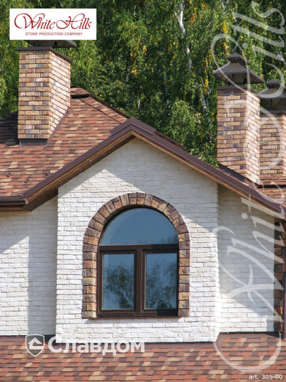 Частный дом с применением облицовочного камня White Hills Бремен Брик 305-00