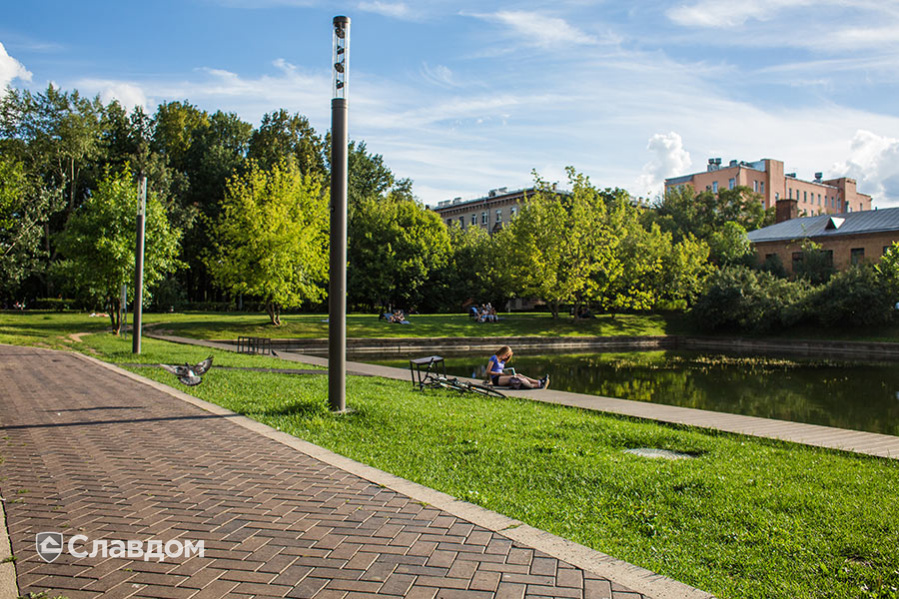 Гончаровский парк в Москве с применением клинкерной брусчатки Penter Titan braun-anthrazit