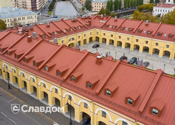 Реконструкция крыши Никольских рядов с применением фальца GreenCoat Pural BT RR750