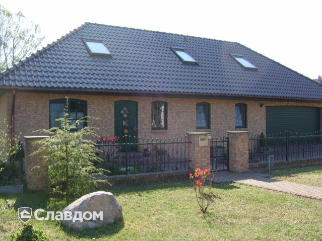 Одноэтажный коттедж с облицовкой кирпичом Terca Orchidee Rose