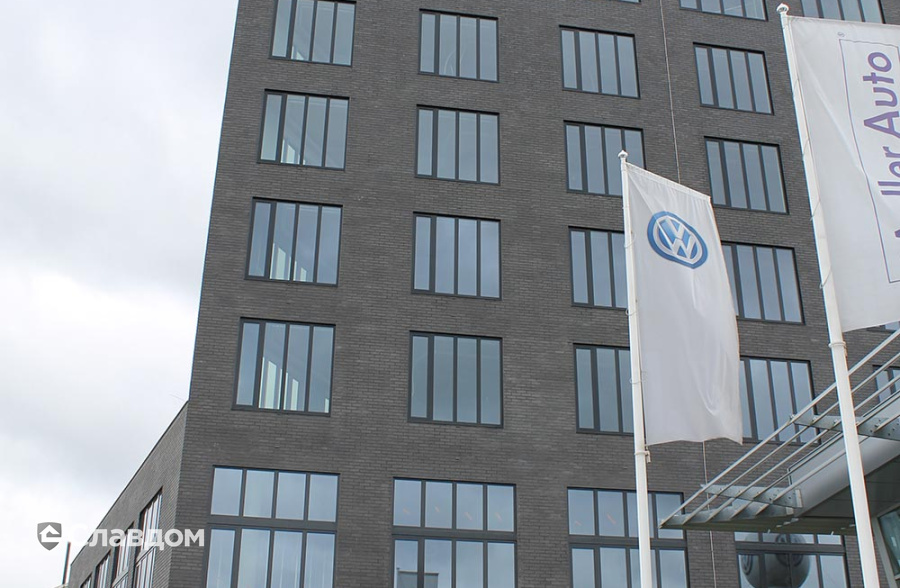 Офис Volkswagen с облицовкой фасадной плиткой Stroeher Keraprotect 430