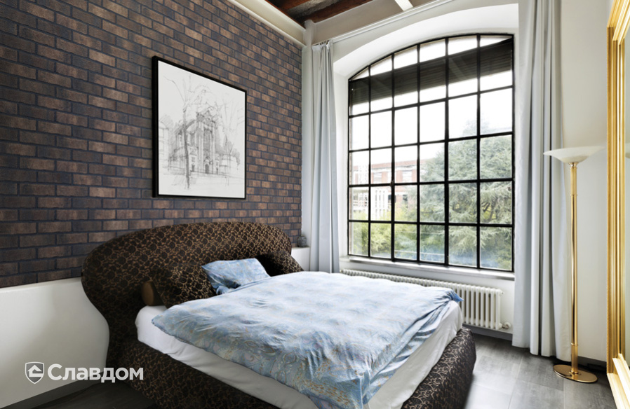 Спальня с облицовкой фасадной клинкерной плиткой King Klinker Old Castle HF20 Monastic cellar