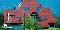 Дом в горах с крышей из черепицы Creaton Biber Klassik Rot Glasiert