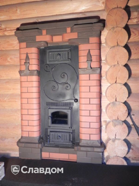 Печь с использованием облицовочного кирпича Lode JANKA F15 +JANKА+BRUNIS F15