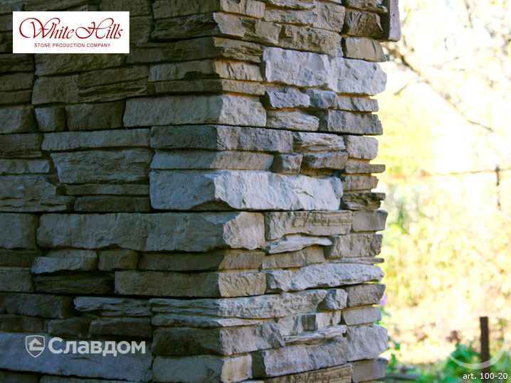 Беседка с применением облицовочного камня White Hills Кросс Фелл 100-20