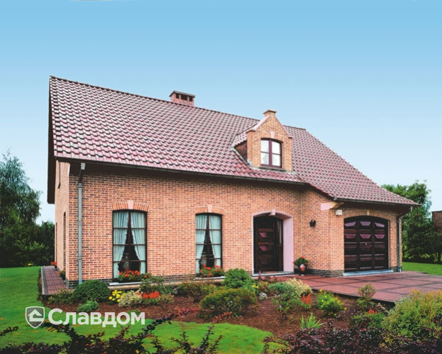 Дом облицованный фасадной плиткой LHL Rustiek