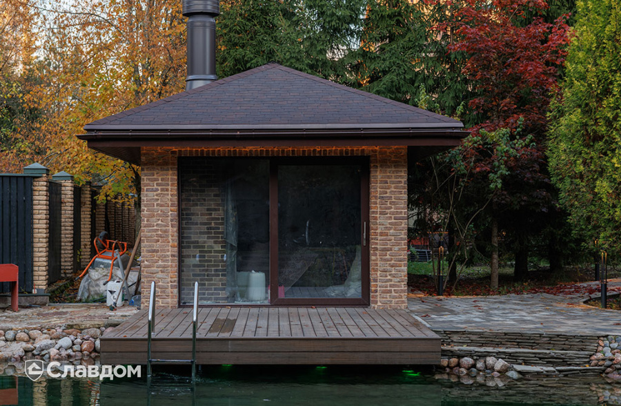 Частный дом с облицовкой кирпичом ручной формовки Сафоново Клинкер №9