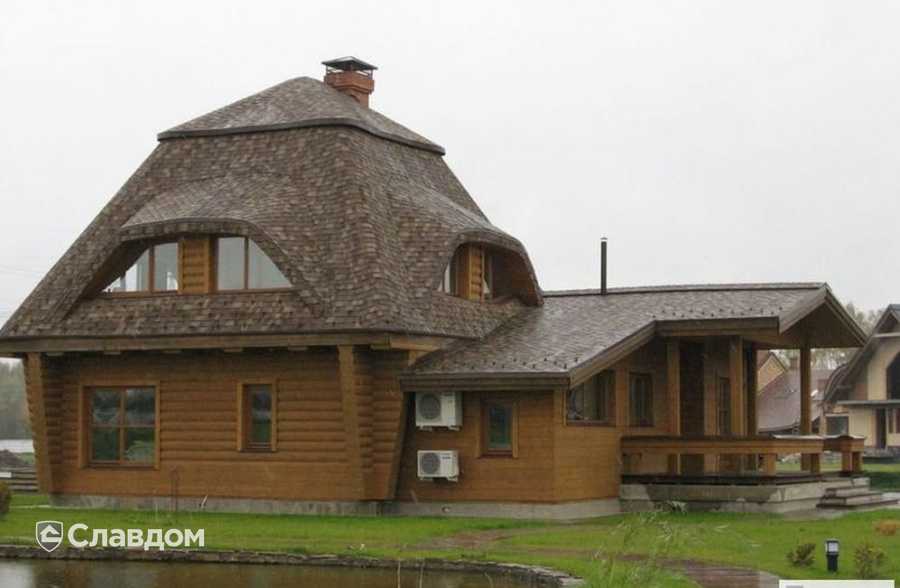 Частный дом с применением мягкой кровли TEGOLA Аляска Дерево
