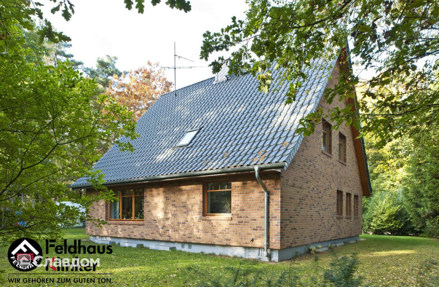 Частный дом с облицовкой кирпичом Feldhaus Klinker 684 sintra nolani ocasa
