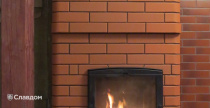 Печь в коттедже с применением облицовочного кирпича Lode Janka +Janka F15
