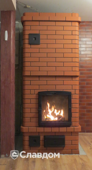 Печь в коттедже с применением облицовочного кирпича Lode Janka +Janka F15