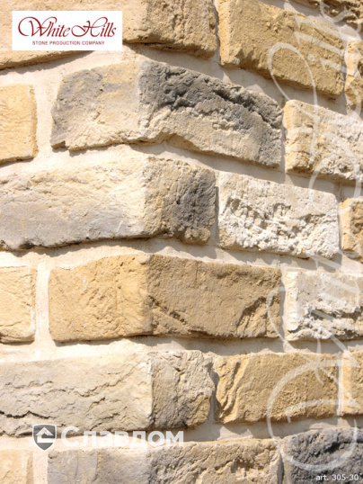 Коттедж с применением облицовочного камня White Hills Бремен Брик 305-30